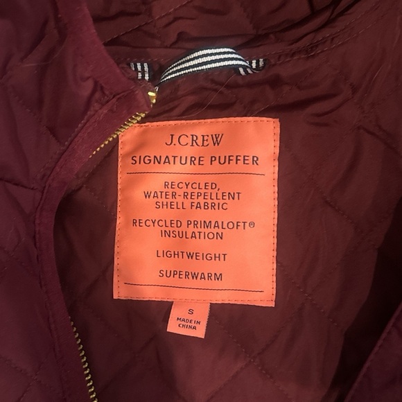 J Crew Signature Puffer Maroon - Picture 2 of 5